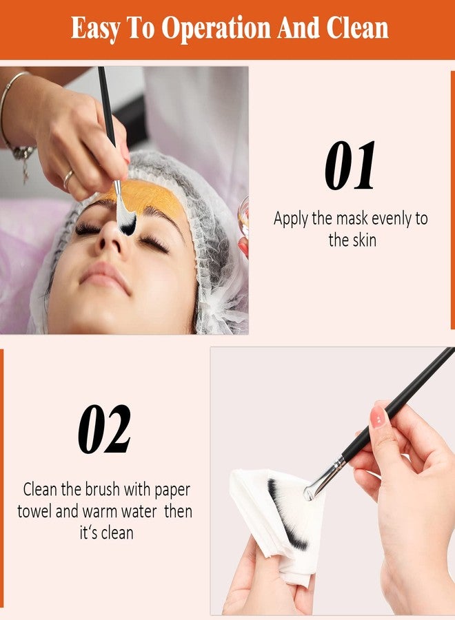Maitys 9 Pieces Facial Fan Mask Brushes, Soft Facial Applicator Brushes Tools for Peel Glycolic Makeup for Mud Cream(Black and Silver) - Image 4